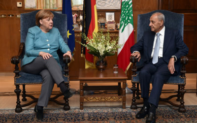 بري استقبل ميركل: لرفع مستوى التنسيق بين لبنان وسوريا لمعالجة قضية النازحين