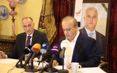 وهاب خلال مؤتمر صحافي في الجاهلية: جبين الرئيس سعد الحريري تلطخ بالدماء