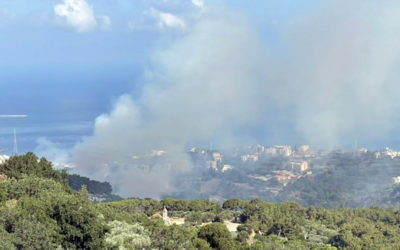 السيطرة بشكل شبه كامل على الحريق المندلع في رومية منذ الصباح وبدء عمليات التبريد