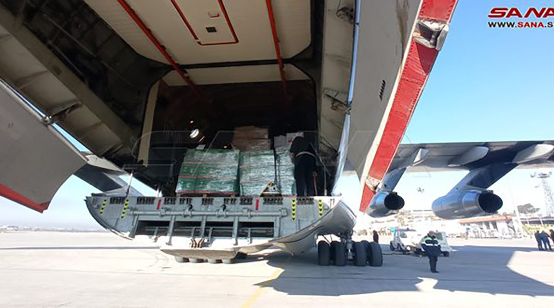 وصول 5 طائرات سعودية واماراتية وايرانية وليبية الى مطارات دمشق وحلب واللاذقية تحمل مساعدات انسانية