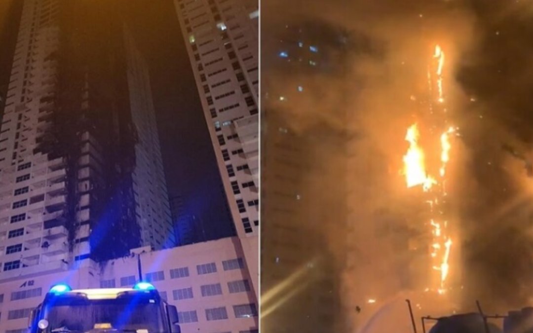 السيطرة على حريق برج عجمان في الإمارات