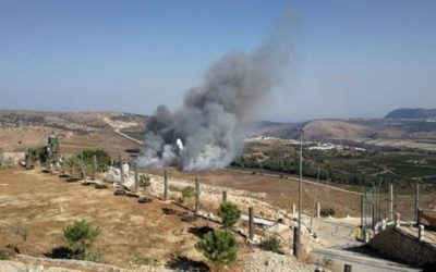 قصف مدفعي معاد على أطراف البستان في القطاع الغربي واشتعال حرائق في وادي العليق في خراج البلدة