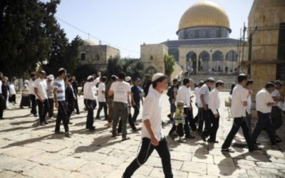 مئات المستوطنين اقتحموا المسجد الأقصى بحراسة من الشرطة الإسرائيلية