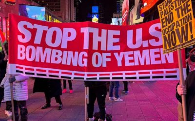 احتجاج نشطاء في نيويورك وواشنطن على الضربات الأميركية والبريطانية في اليمن