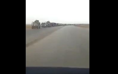 مئات الشاحنات والآليات العسكرية الأميركية غادرت قواعدها من سوريا باتجاه العراق