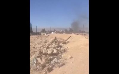 انفجار قرب معبر جوسيه القاع الحدودي ودخان كثيف في الأراضي السورية
